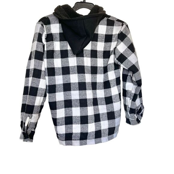 Street Rules Co Boys Jacket 14/16  Sherpa Lined Hooded Plaid Back To School - Picture 3 of 14